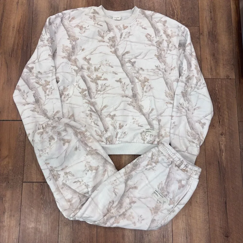 FULL SET Unisex Comfrt Camo Crewneck & Sweatpants White Oak Size 3XL XXXL $160 - Picture 4 of 10